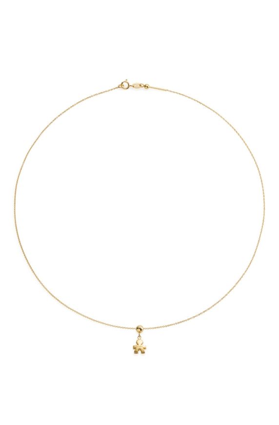 Necklace in yellow gold, with Boy silhouette charm