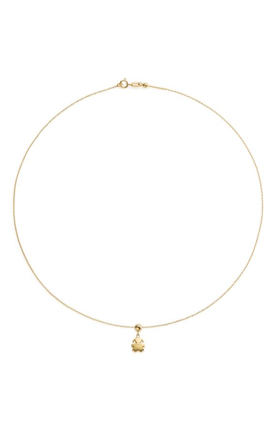 Necklace in yellow gold, with Girl silhouette charm