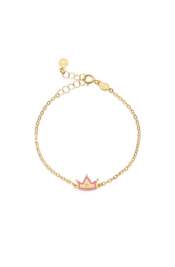 Lucciole bracelet in yellow gold crown and diamond