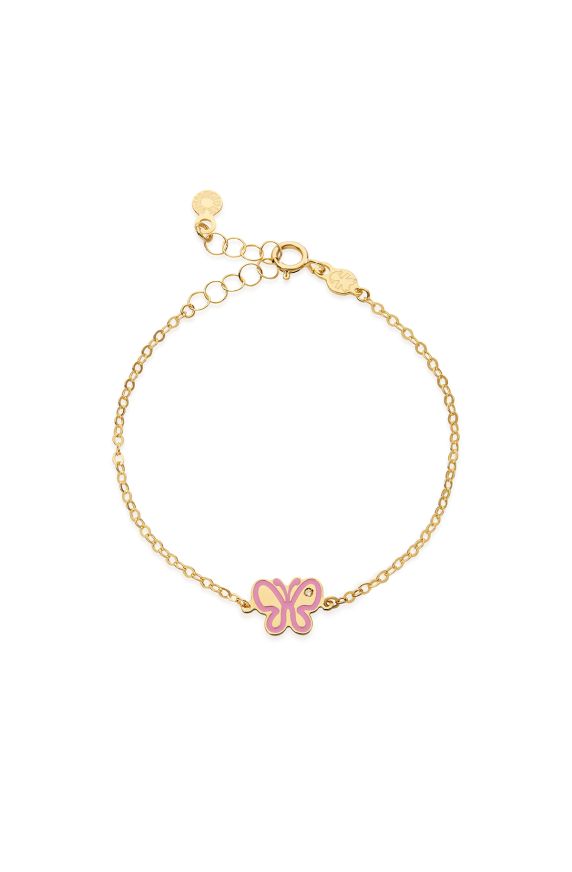 Lucciole bracelet in yellow gold butterfly and diamond