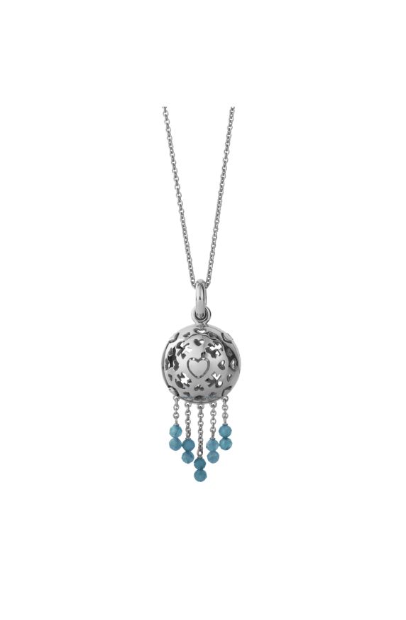 Collana Suonamore in argento e apatite azzurra 